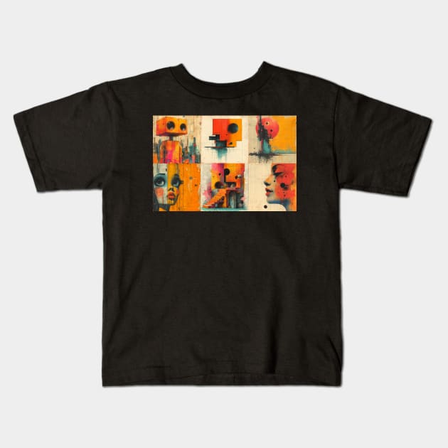 Orange Bauhaus Series Kids T-Shirt by Polyshirt